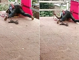 Hot Railway Station Bridge Action with Village Boudi’s GF