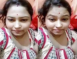 Beautiful Indian bride showing her big breast and vagina
