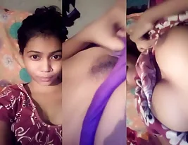 Boob show with a hot Indian girl in a self-shot video.