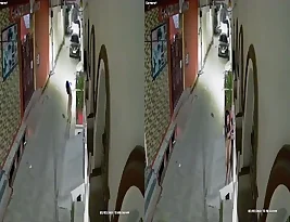 Hot homemade Indian porn with a naked girl in the background of a CCTV camera