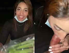Beautiful woman gives blow job outdoors in new video