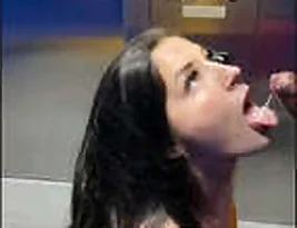Steamy scene of a hot NRI woman giving a blow job in the lift until they cum