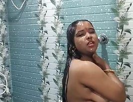 Big-boobed housewife in a solo bath time confessed her desires