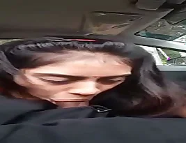 Married woman has an affair with her friend of her husband in a car.