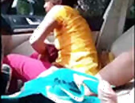 College girl giving blow job in a car cockpit