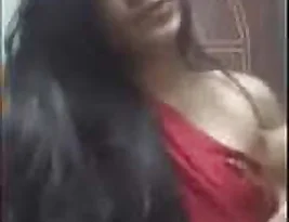Pretty girl is showing her tits and pussy on a video call on messenger.