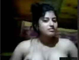 My girlfriend from India flashing her big boobs on a video call