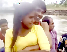 Boat party with naughtiness on the waters of a rural Indian village