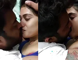 Hot scene of the Indian porn movie with a steamy kissing scene
