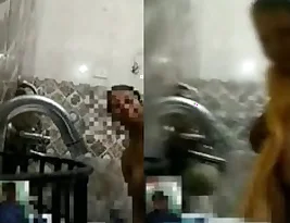 Desi BBW bath in video call