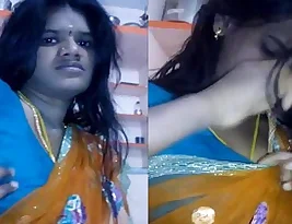 Saree clad Bhabhi at home gets naughty