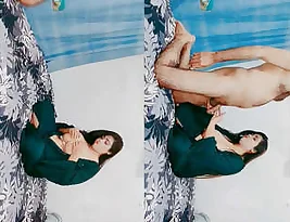 This is Part 2 of a homemade video. A sexy MILF pleases herself and has doggy style sex.