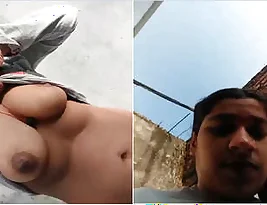 Amateur video of Indian village bhabhi showing her breasts and vagina