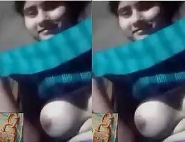 Shy Desi girl exposes her beautiful big boobs.