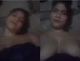 Beautiful Bengali babe showing off her big melons