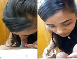 Hot Indian girlfriend gives blow job in this amateur porn video.