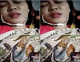 Horny housewife from Assam fingering and thumb sucking