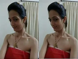 Beautiful Indian woman strips and exposes herself during a video call