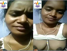 An exclusive video of a desi girl showing her boobs on a video call.