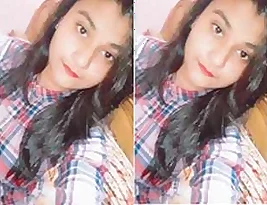 Beautiful girl exposes her breasts and vagina during video conference.