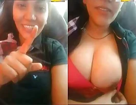 Young and shy Indian girl exposes her beautiful big boobs.