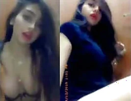 The beautiful young woman shows her body in this video.