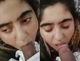 A girl from Pathan spiked boobs while sucking cock