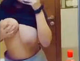 Pretty Pakistani girl with large breast have fun.