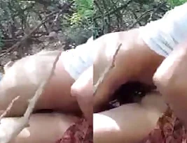 A girl from the East getting it on in the woods
