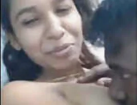 Boobs of beautiful girl get sucked by black monkey team lead
