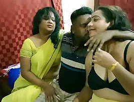 hardcore erotic thrio with an Indian Bengali boy and two mature ladies called bhabhi