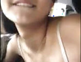 Young Indian lover makes love in car
