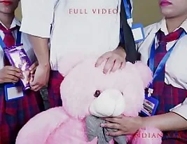 Two Indian college girls strip and seduce one man in this high definition video.